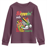 Stepping Into Black History Month Youth Sweatshirt Black Girls Sneakers