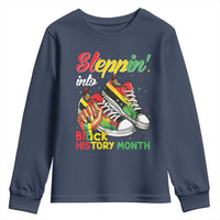 Stepping Into Black History Month Youth Sweatshirt Black Girls Sneakers