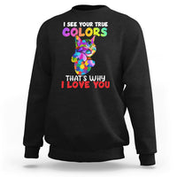 Autism Awareness Acceptance I See Your True Colors Cute Cat Sweatshirt - Wonder Print Shop