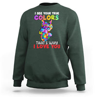 Autism Awareness Acceptance I See Your True Colors Cute Cat Sweatshirt - Wonder Print Shop