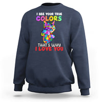 Autism Awareness Acceptance I See Your True Colors Cute Cat Sweatshirt - Wonder Print Shop