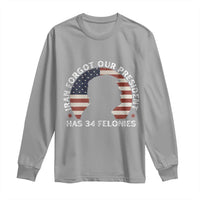 Iran Forgot Our President Has 34 Felonies Long Sleeve Shirt Funny Political Satire Patriotic