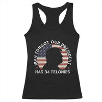 Iran Forgot Our President Has 34 Felonies Racerback Tank Top Funny Political Satire Patriotic