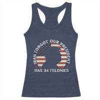Iran Forgot Our President Has 34 Felonies Racerback Tank Top Funny Political Satire Patriotic