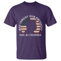 Iran Forgot Our President Has 34 Felonies T Shirt Funny Political Satire Patriotic
