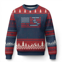 Everything Is Fine Trust Your Government Patriotic Flag Ugly Christmas Sweater Sarcastic Political Humor
