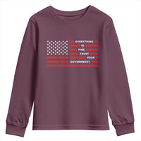 Everything Is Fine Trust Your Government Patriotic Flag Youth Sweatshirt Sarcastic Political Humor
