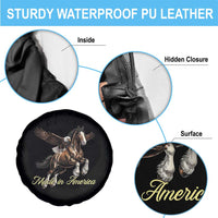 Made in America Patriotic Eagle and Horse Spare Tire Cover Strong American Pride Western Style