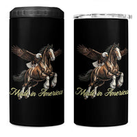 Made in America Patriotic Eagle and Horse 4 in 1 Can Cooler Tumbler Strong American Pride Western Style