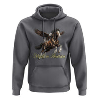 Made in America Patriotic Eagle and Horse Hoodie Strong American Pride Western Style