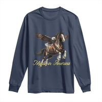 Made in America Patriotic Eagle and Horse Long Sleeve Shirt Strong American Pride Western Style