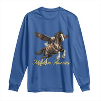 Made in America Patriotic Eagle and Horse Long Sleeve Shirt Strong American Pride Western Style