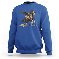 Made in America Patriotic Eagle and Horse Sweatshirt Strong American Pride Western Style