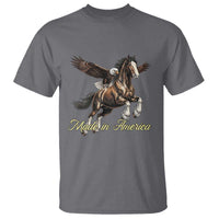 Made in America Patriotic Eagle and Horse T Shirt Strong American Pride Western Style