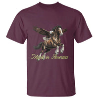 Made in America Patriotic Eagle and Horse T Shirt Strong American Pride Western Style