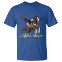 Made in America Patriotic Eagle and Horse T Shirt Strong American Pride Western Style