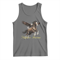 Made in America Patriotic Eagle and Horse Tank Top Strong American Pride Western Style