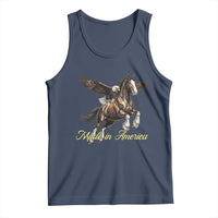 Made in America Patriotic Eagle and Horse Tank Top Strong American Pride Western Style