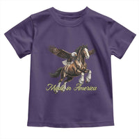 Made in America Patriotic Eagle and Horse Toddler T Shirt Strong American Pride Western Style