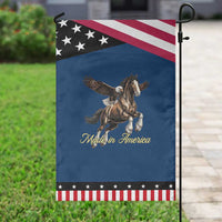 Made in America Patriotic Eagle and Horse Garden Flag Strong American Pride Western Style