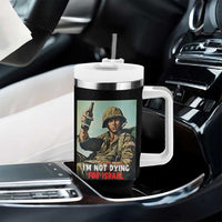 I’m Not Dying For Israel America First Veteran Tumbler With Handle Anti Foreign War Military Statement