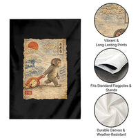 Baby Punch the Monkey Japanese Style Graphic Garden Flag Dragging Plush Toy Vintage Art Gift