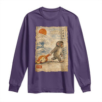 Baby Punch the Monkey Japanese Style Graphic Long Sleeve Shirt Dragging Plush Toy Vintage Art Gift