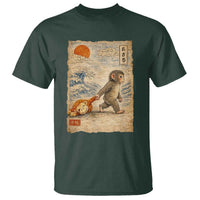 Baby Punch the Monkey Japanese Style Graphic T Shirt Dragging Plush Toy Vintage Art Gift