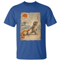 Baby Punch the Monkey Japanese Style Graphic T Shirt Dragging Plush Toy Vintage Art Gift