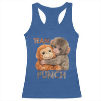 Team Punch Viral Baby Monkey Racerback Tank Top Cute Monkey Hugging Plush Toy Internet Trend Gift