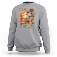 Team Punch Viral Baby Monkey Sweatshirt Cute Monkey Hugging Plush Toy Internet Trend Gift