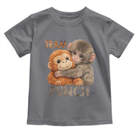 Team Punch Viral Baby Monkey Toddler T Shirt Cute Monkey Hugging Plush Toy Internet Trend Gift