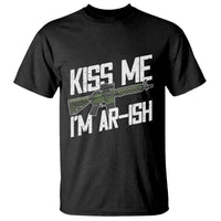 Kiss Me Im ARish Funny St Patricks Day T Shirt Tactical Irish Humor for Gun Enthusiasts
