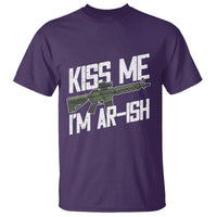 Kiss Me Im ARish Funny St Patricks Day T Shirt Tactical Irish Humor for Gun Enthusiasts