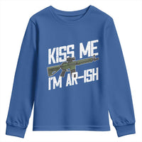 Kiss Me Im ARish Funny St Patricks Day Youth Sweatshirt Tactical Irish Humor for Gun Enthusiasts