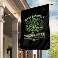 Dirty Sanchezs Tacos and Beer Funny Fiesta Garden Flag Cerveza Cold as Your Exes Heart Mexican Party Humor