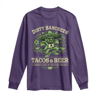 Dirty Sanchezs Tacos and Beer Funny Fiesta Long Sleeve Shirt Cerveza Cold as Your Exes Heart Mexican Party Humor