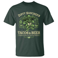 Dirty Sanchezs Tacos and Beer Funny Fiesta T Shirt Cerveza Cold as Your Exes Heart Mexican Party Humor