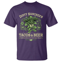 Dirty Sanchezs Tacos and Beer Funny Fiesta T Shirt Cerveza Cold as Your Exes Heart Mexican Party Humor