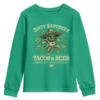 Dirty Sanchezs Tacos and Beer Funny Fiesta Youth Sweatshirt Cerveza Cold as Your Exes Heart Mexican Party Humor