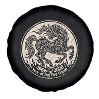 Year of the Fire Horse 1966 2026 Graphic Spare Tire Cover 60 Years Chinese Zodiac Horse Vintage Style