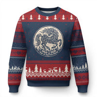 Year of the Fire Horse 1966 2026 Graphic Ugly Christmas Sweater 60 Years Chinese Zodiac Horse Vintage Style
