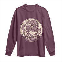 Year of the Fire Horse 1966 2026 Graphic Long Sleeve Shirt 60 Years Chinese Zodiac Horse Vintage Style