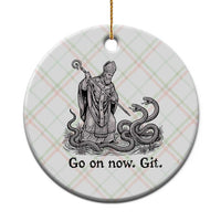 Go On Now Git Funny Saint Patrick Banishing Snakes Ceramic Ornament Irish History Humor St Patricks Day