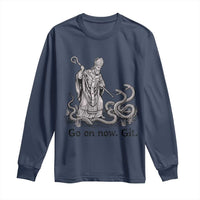 Go On Now Git Funny Saint Patrick Banishing Snakes Long Sleeve Shirt Irish History Humor St Patricks Day