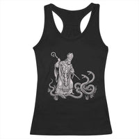 Go On Now Git Funny Saint Patrick Banishing Snakes Racerback Tank Top Irish History Humor St Patricks Day
