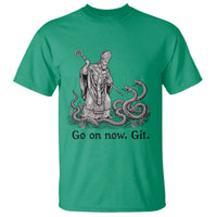 Go On Now Git Funny Saint Patrick Banishing Snakes T Shirt Irish History Humor St Patricks Day