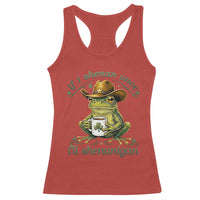 If I Shenan Once I Will Shenanigan Funny Frog Cowboy Racerback Tank Top St Patricks Day Shenanigans Humor