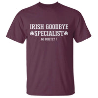 Funny Irish Goodbye Specialist Go Quietly T Shirt St Patricks Day Introvert Humor