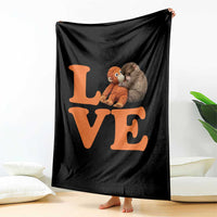 Love Punch the Baby Monkey Throw Blanket Cute Hugging Plush Toy Viral Friendship